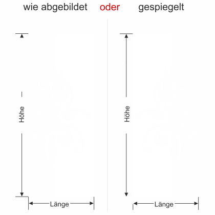 Preview: Wandbanner mit Blüten Ornament - Ansicht Ausrichtung mit Farbauswahl