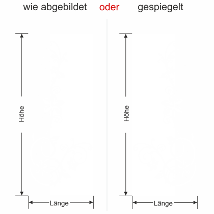 Preview: Wandbanner mit floralem Ornament Dreamland - Ansicht Ausrichtung mit Farbauswahl