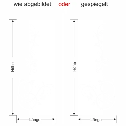 Wandbanner mit floralem Ornament Dreamland - Ansicht Ausrichtung mit Farbauswahl