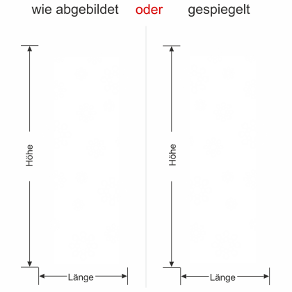 Preview: Wandbanner mit Fleurs - Ansicht Ausrichtung mit Farbauswahl