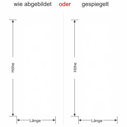 Wandbanner mit Fleurs - Ansicht Ausrichtung mit Farbauswahl