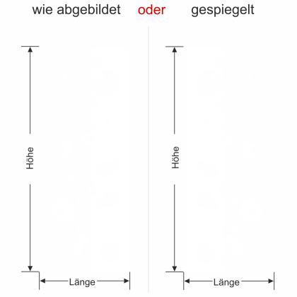 Preview: Wandbanner mit modernen Kreisen - Ansicht Ausrichtung mit Farbauswahl