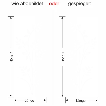 Wandbanner mit dekorativer Pflanze - Ansicht Ausrichtung mit Farbauswahl