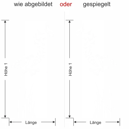 Wandtattoo Wandbanner mit Pusteblume - Ansicht Ausrichtung mit Farbauswahl