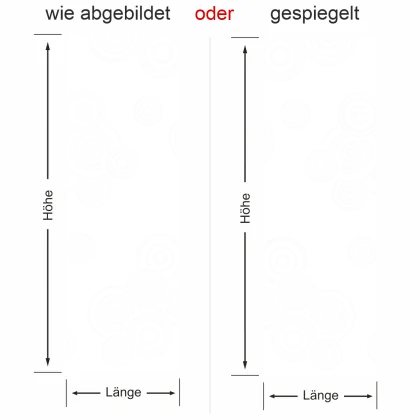 Wandbanner mit Retrokreisen - Ansicht Ausrichtung mit Farbauswahl