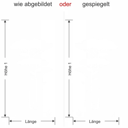 Wandbanner Savannenbaum - Ansicht Ausrichtung mit Farbauswahl