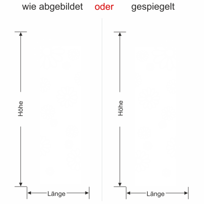 Preview: Wandbanner mit Sommer Blumen - Ansicht Ausrichtung mit Farbauswahl