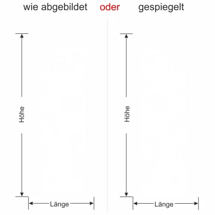 Wandbanner mit Sommer Blumen - Ansicht Ausrichtung mit Farbauswahl