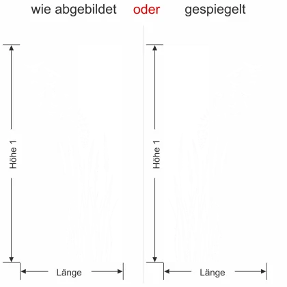Wandtattoo Banner mit Gras und Vogelschwarm - Ansicht Ausrichtung mit Farbauswahl