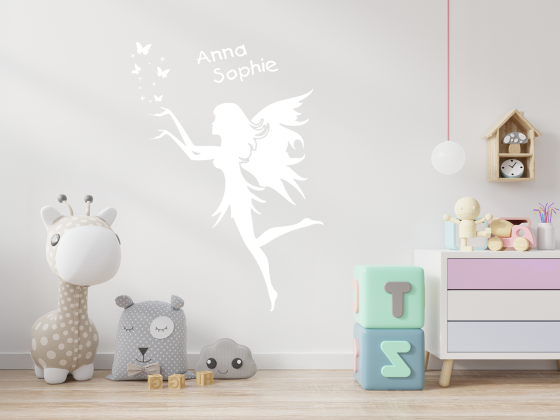 Preview: Wandbild Fee mit Wunschtext