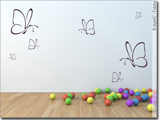 Preview: Wanddekor Schmetterlinge Set