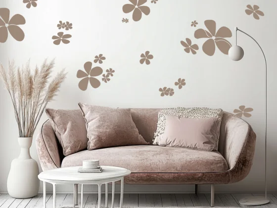 Wandtattoo Set mit Deko Blumen