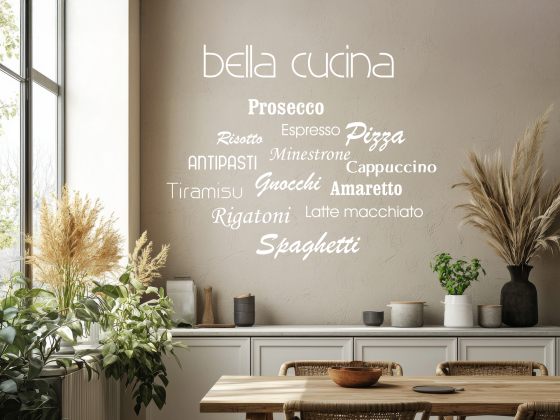 Preview: Wandschrift bella cucina
