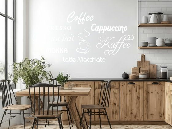 Preview: Wandschrift Kaffee über Küchenzeile