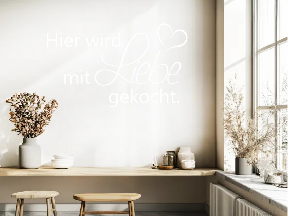 Wandspruch Hier wird mit Liebe gekocht