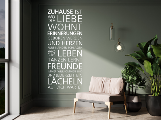 Preview: Wandspruch Zuhause ist