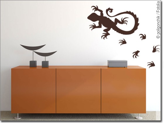 Preview: Wandaufkleber Echse