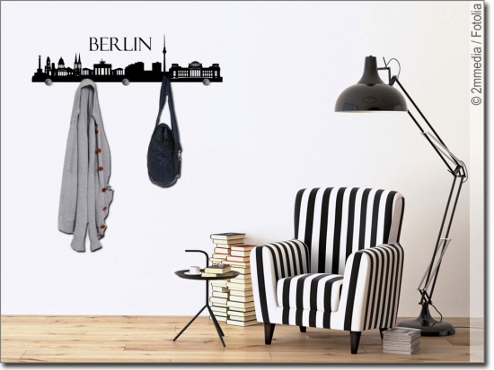 Preview: Wandtattoo Garderobe Berliner Skyline Preview: Wandtattoo Garderobe Berliner Skyline
