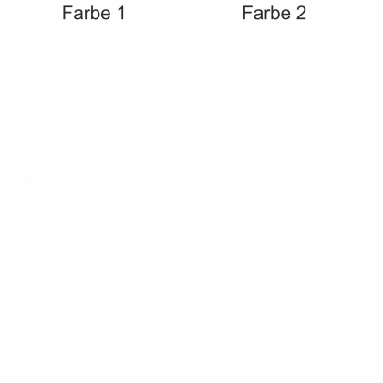 Preview: Buntes Wandtattoo mit Spruch Life is like a piano - Ansicht Farbauswahl