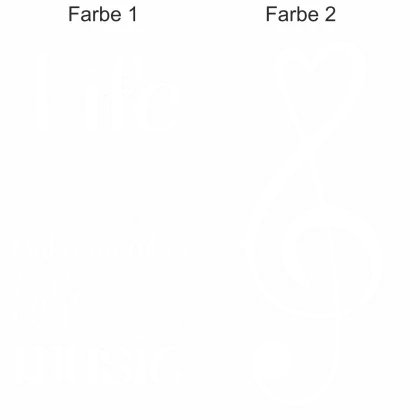 Buntes Wandtattoo mit Spruch Life is like a piano - Ansicht Farbauswahl