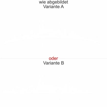 Wandtattoo mit Skyline von München - Ansicht Ausrichtung und Farbauswahl