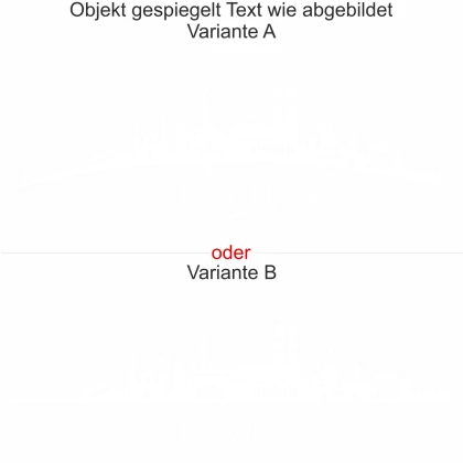 Wandtattoo mit Skyline von München - Ansicht Ausrichtung und Farbauswahl