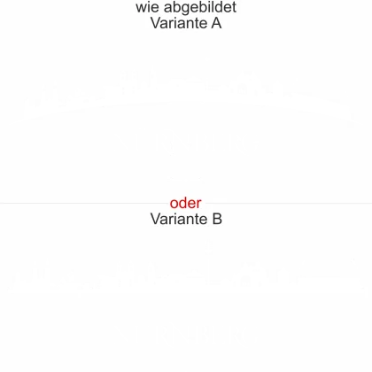 Aufkleber für die Wand mit der Skyline von Nürnberg - Ansicht Ausrichtung und Farbauswahl