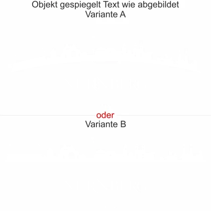 Aufkleber für die Wand mit der Skyline von Nürnberg - Ansicht Ausrichtung und Farbauswahl