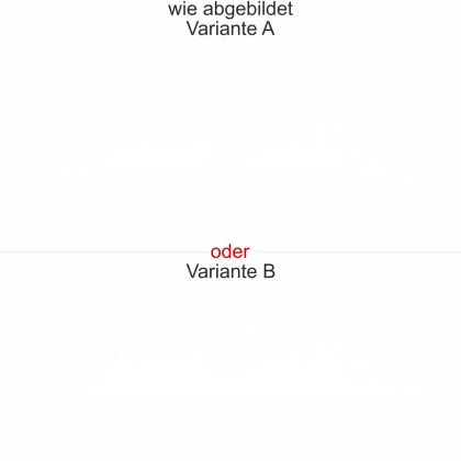 Wandtattoo mit Skyline von Paris - Ansicht Ausrichtung mit Farbauswahl und Variante
