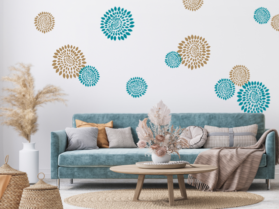 Preview: Wandsticker Set mit Blüten