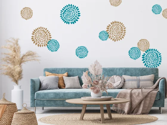 Tolles Blüten Set als Wandtattoo