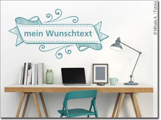 Preview: Wandtattoo Wunschtext in Banderole Preview: Wandtattoo Wunschtext in Banderole