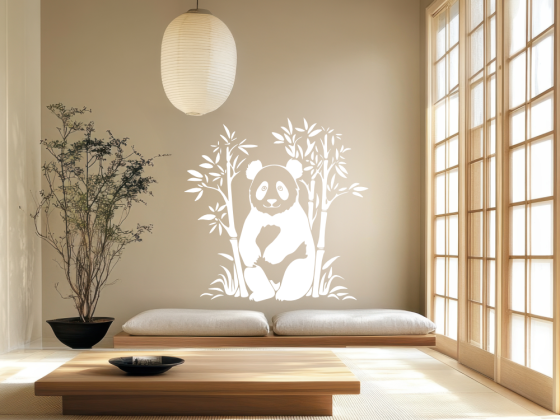 Wandtattoo Bambus mit Pandabär - Ansicht Farbauswahl