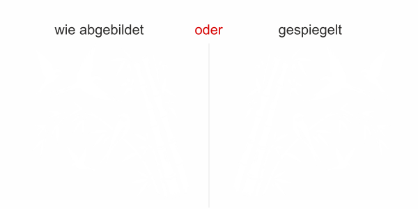 Wandtattoo Bambusrohr mit Vögeln - Ansicht Ausrichtung mit Farbauswahl