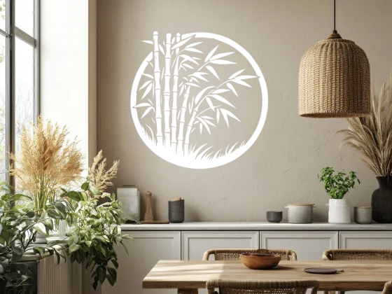 Wandtattoo Bambusstrauch im Kreis - Ansicht Farbauswahl