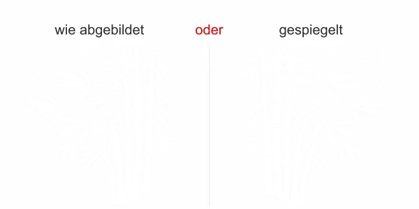 Wandtattoo Bambusstrauch und Vögel - Ansicht Ausrichtung mit Farbauswahl