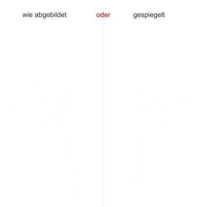 Wandtattoo Bambuszweig mit Vogel - Ansicht Ausrichtung mit Farbauswahl