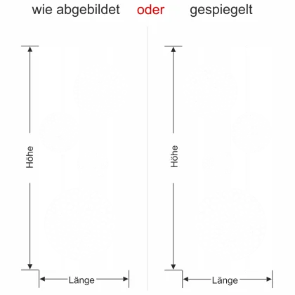 Kreise als Wandtattoo Banner - Ansicht Ausrichtung mit Farbauswahl