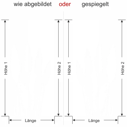 Wandtattoo Banner Pampasgras - Ansicht Ausrichtung mit Farbauswahl