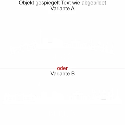 Wandtattoo mit Skyline von Hamburg - Ansicht Ausrichtung mit Farbauswahl und Variante