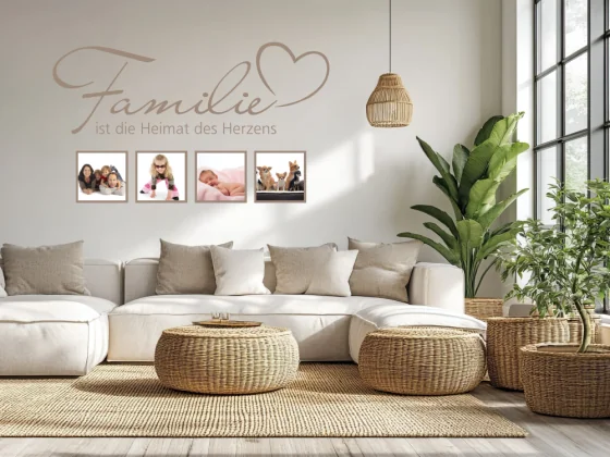 Wandtattoo Bilderrahmen Familie ist die Heimat des Herzens