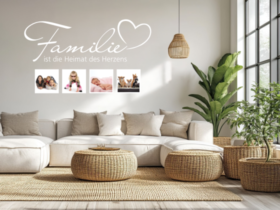Preview: Wandtattoo Bilderrahmen Familie