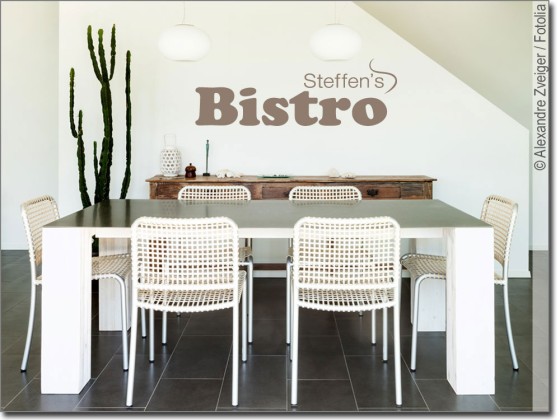 Preview: Wandtattoo Bistro mit Wunschtext