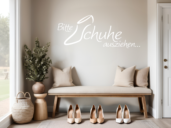Preview: Wandspruch Bitte Schuhe ausziehen