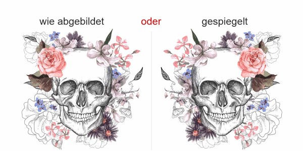 Preview: Wandtattoo Blumen Totenkopf Preview: Wandtattoo Blumen Totenkopf