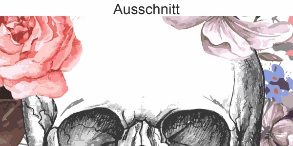 Preview: Wandtattoo Blumen Totenkopf Preview: Wandtattoo Blumen Totenkopf