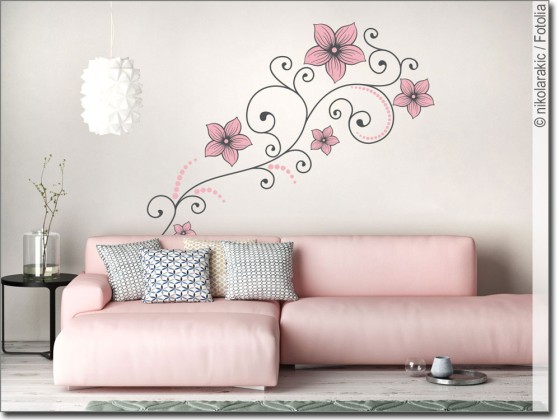 Preview: Wandtattoo Bunter Blütentraum