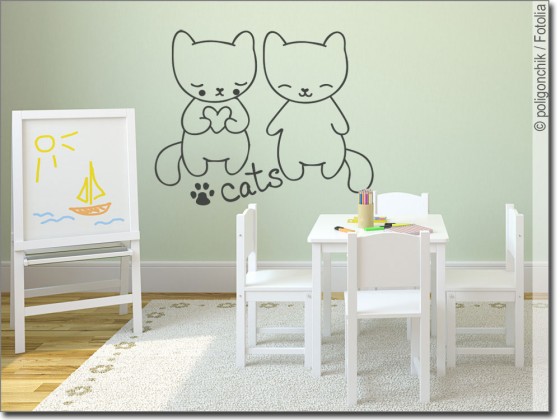 Preview: Wandtattoo Cats