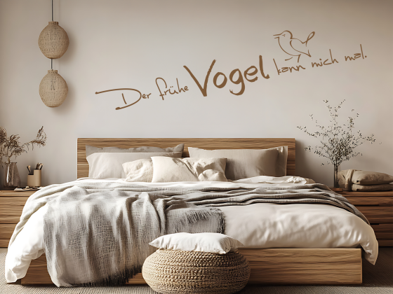 Preview: Wandtattoo Der frühe Vogel