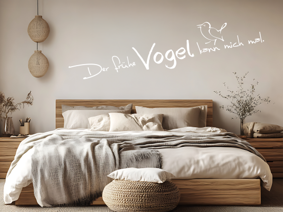 Preview: Wandtattoo Der frühe Vogel